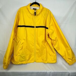 Vintage Gap Mens XL Yellow Navy Blue Stripe Nylon Windbreaker Jacket 776014-01